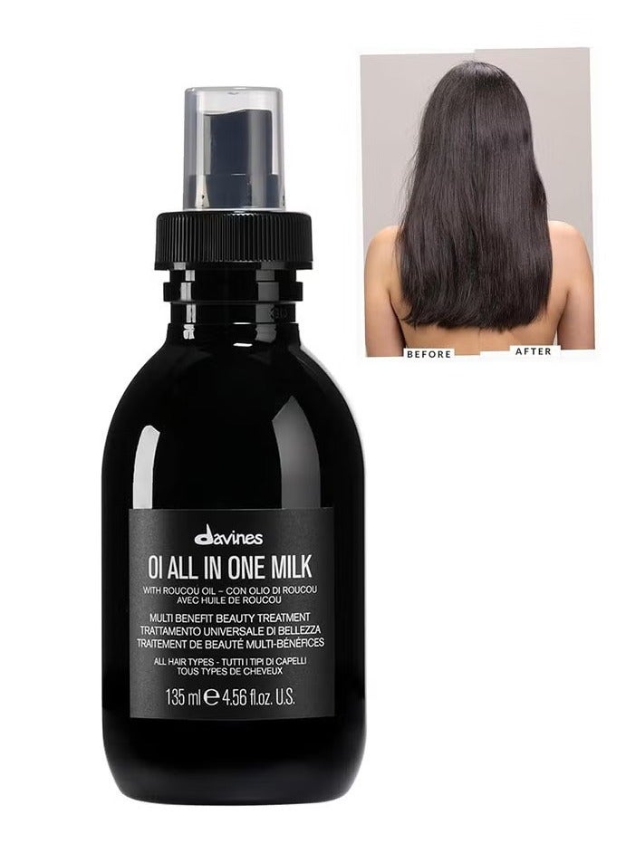 Davines OI All in One Milk | Hair Milk Spray | Powerful Hair Detangler + Hydrating Leave-In Treatment | Smoothes Frizzy Hair - Image 1